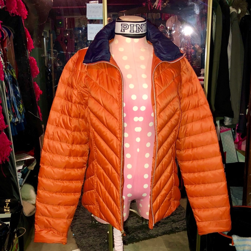 Orange puff coat